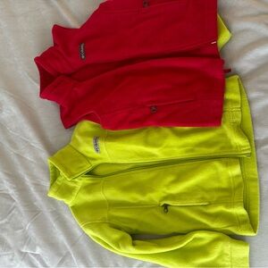 Boys XS (6) Columbia neon fleece zip up